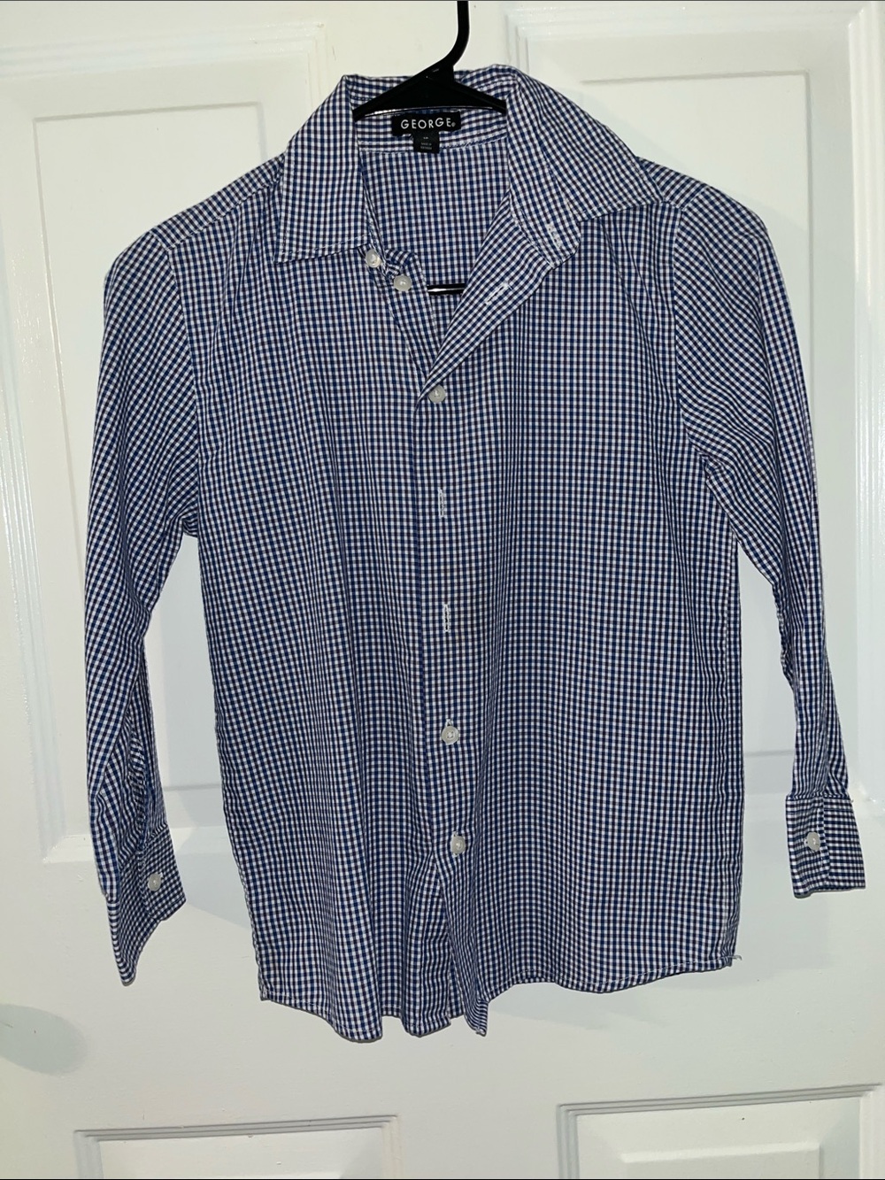 George Blue & White Gingham Button-Down Shirt